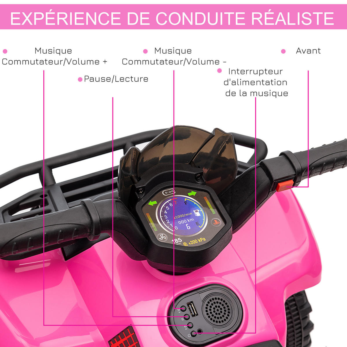 ELEKTRO-QUAD DE-13041 2 km/h Rosa - Pink, Kunststoff (70/42/45cm) - ComfortXL