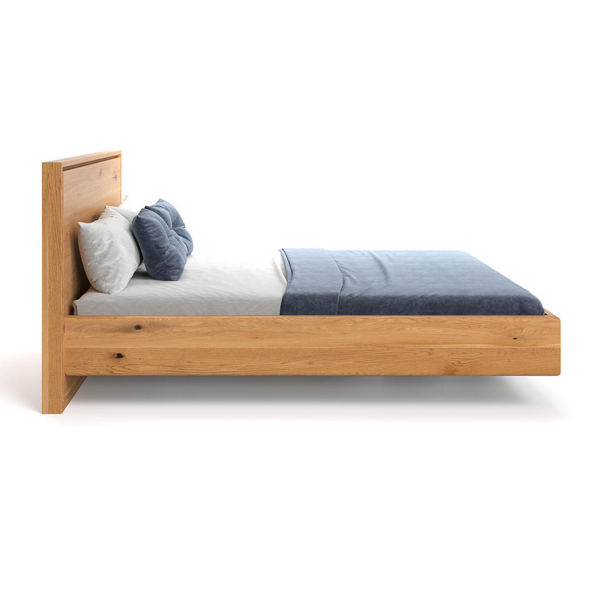 MASSIVHOLZBETT schwebend Valor aus Eiche 200x200 cm - Eichefarben/Naturfarben, Holz (200/200cm) - Danzz