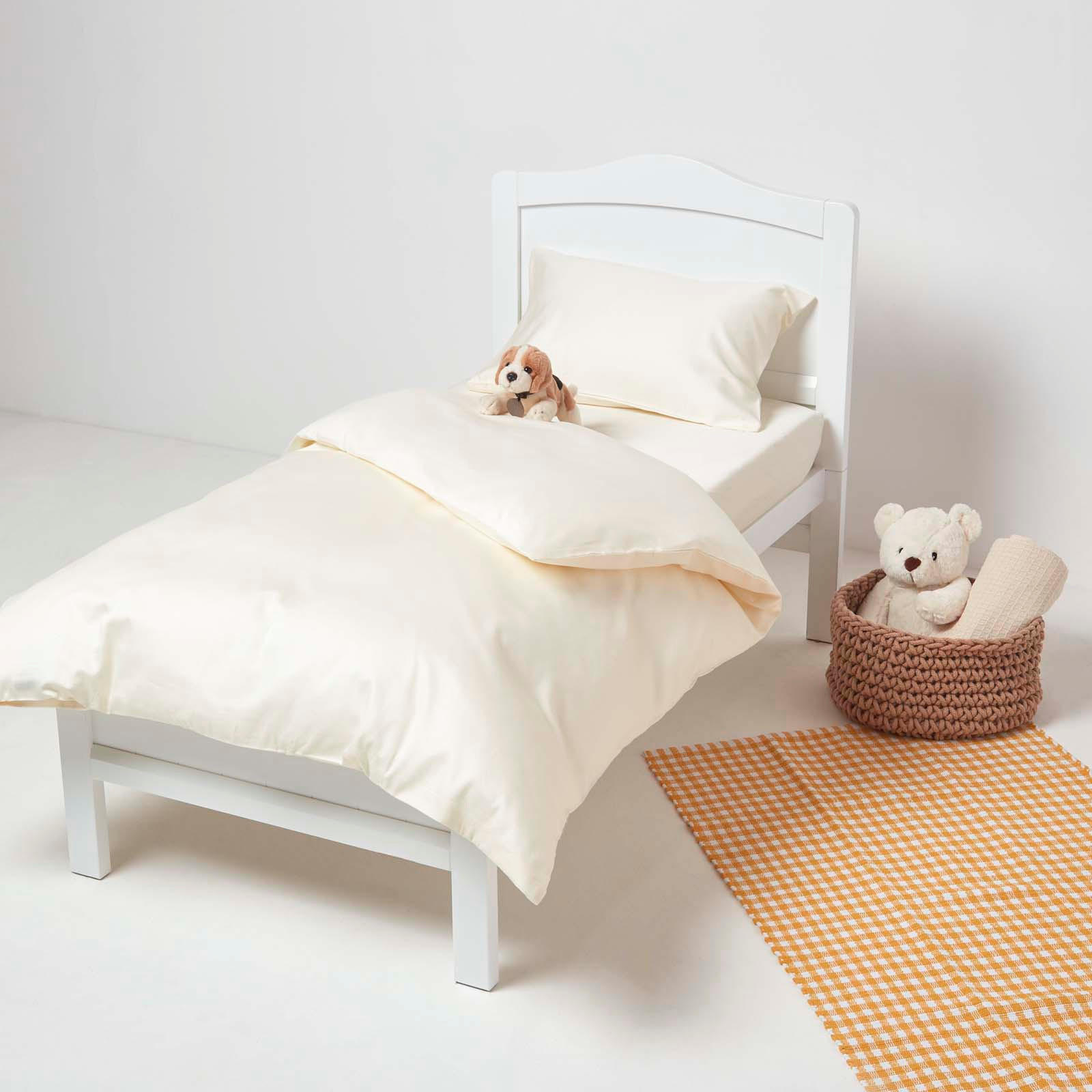 KINDER-SPANNBETTLAKEN 2er-Set, Bio-Baumwolle, 70/140 cm - Creme, Textil (70/140cm) - Homescapes