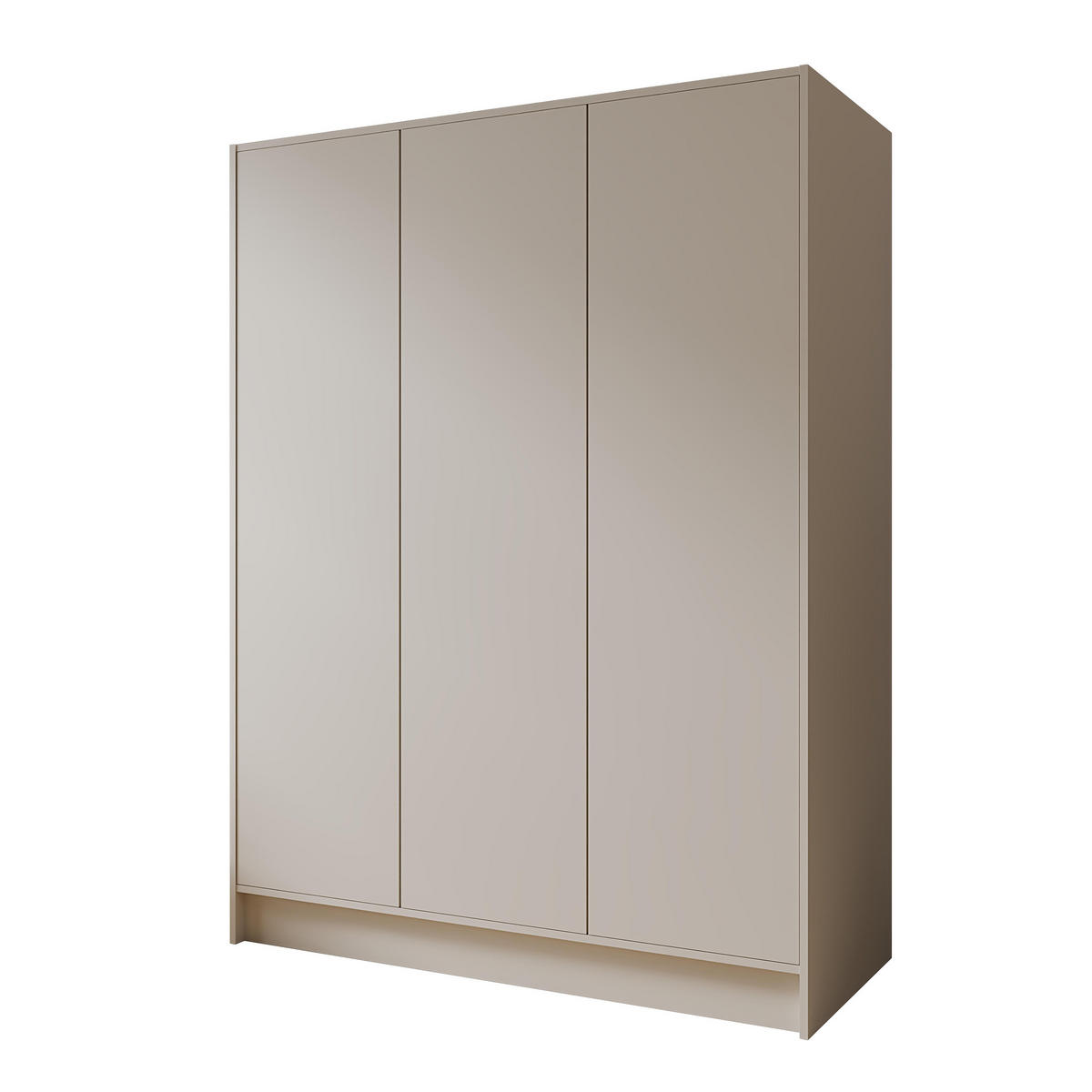 DREHTÜRENSCHRANK Gava mit drei, glatten Türen, Kaschmir - Kaschmir, Holzwerkstoff (150/200/51cm) - Beautysofa