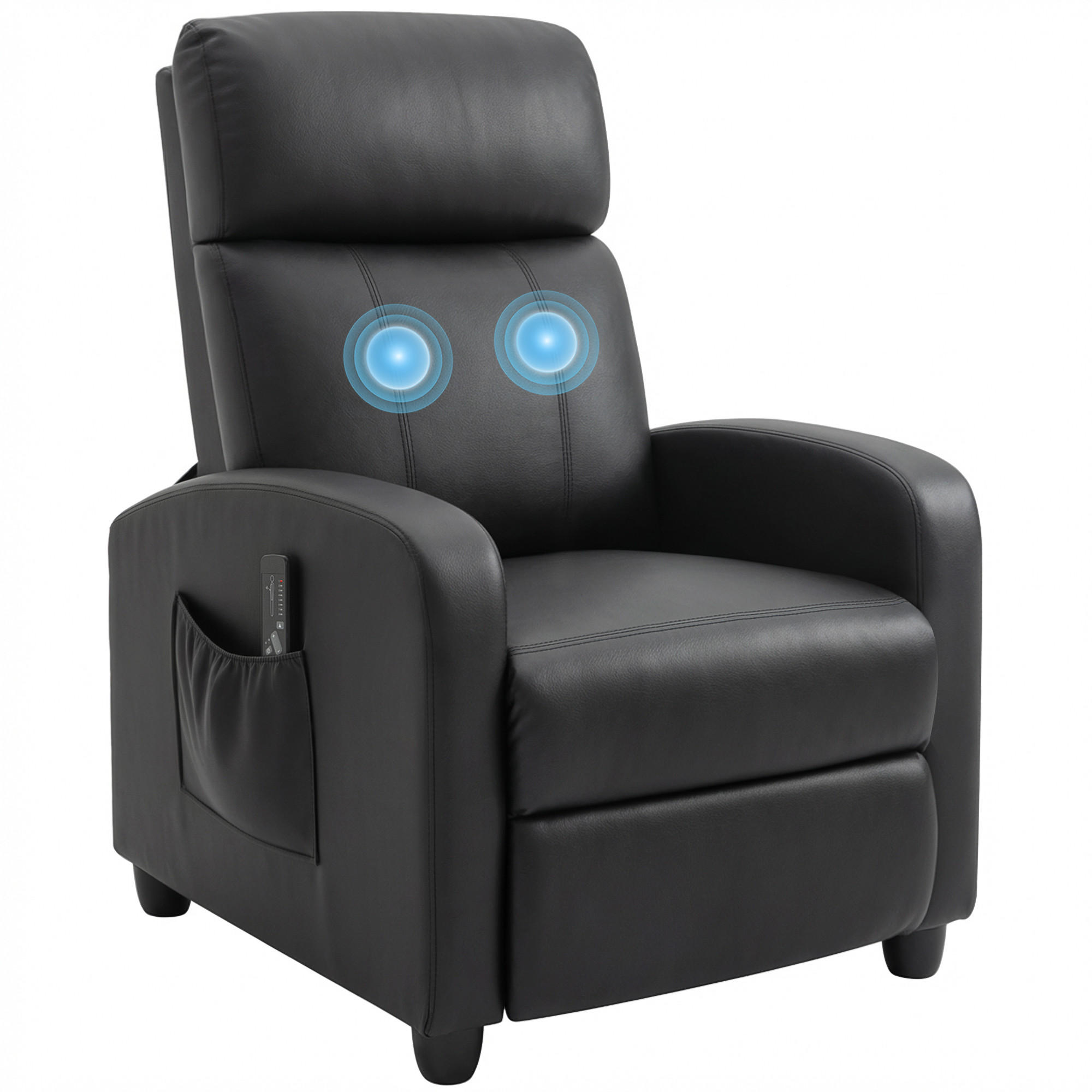 MASSAGESESSEL DE-06350 mit Vibrations150° neigbar, 2 Massagepunkte Schwarz - Schwarz, Metall (88/98/68cm) - ComfortXL