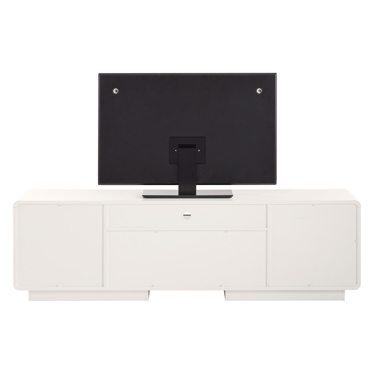 TV-LOWBOARD - Asteiche / Matt Weiß - Braun/Weiß, Holzwerkstoff (188/55/40cm) - home24