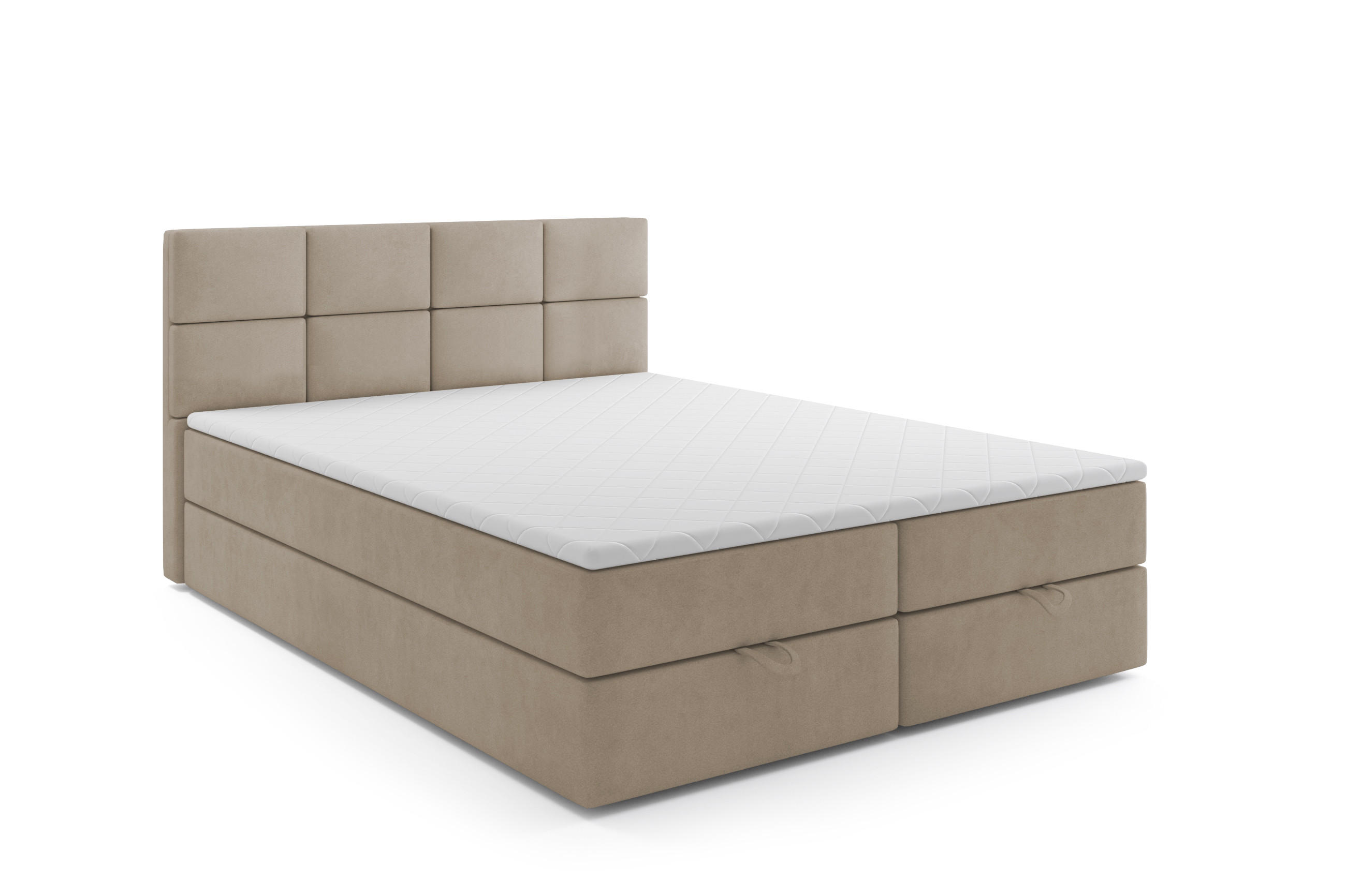 BOXBETT OSLO 140 x 200 Beige - Beige, Textil/Metall (140/200cm) - VLR BEDS