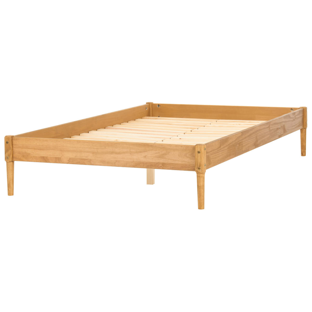 POSTELJA brez vzglavja 140/200 borov les svetlo rjava Veyrac - svetlo rjava/rjava, les (140/200cm) - Beliani