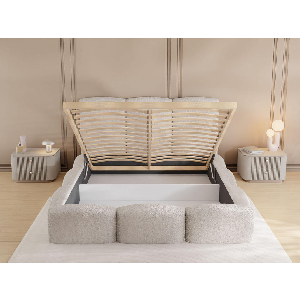 Thumbnail - WFL Group Polsterbett, Beige, Textil, Rechteckig, 140x200 cm, Schlafzimmer, Betten, Polsterbetten