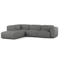 3-SITZER ECKSOFA mit Recamiere - Schwarz/Grau, Kunststoff/Textil (295/231cm) - home24