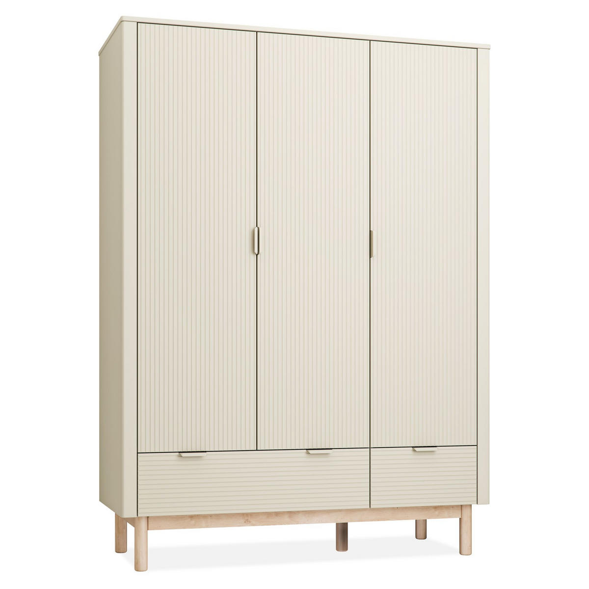 KLEIDERSCHRANK Drehtürenschrank LOTTI - Beige, Holz (145/198/53cm) - KONSIMO®