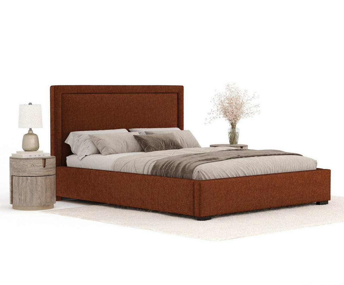 POLSTERBETT Ordina Kupferfarbe 160/200 cm im Chenille-Stoff - Schwarz/Naturfarben, Holz/Holzwerkstoff (160/200cm) - Maison de Reve