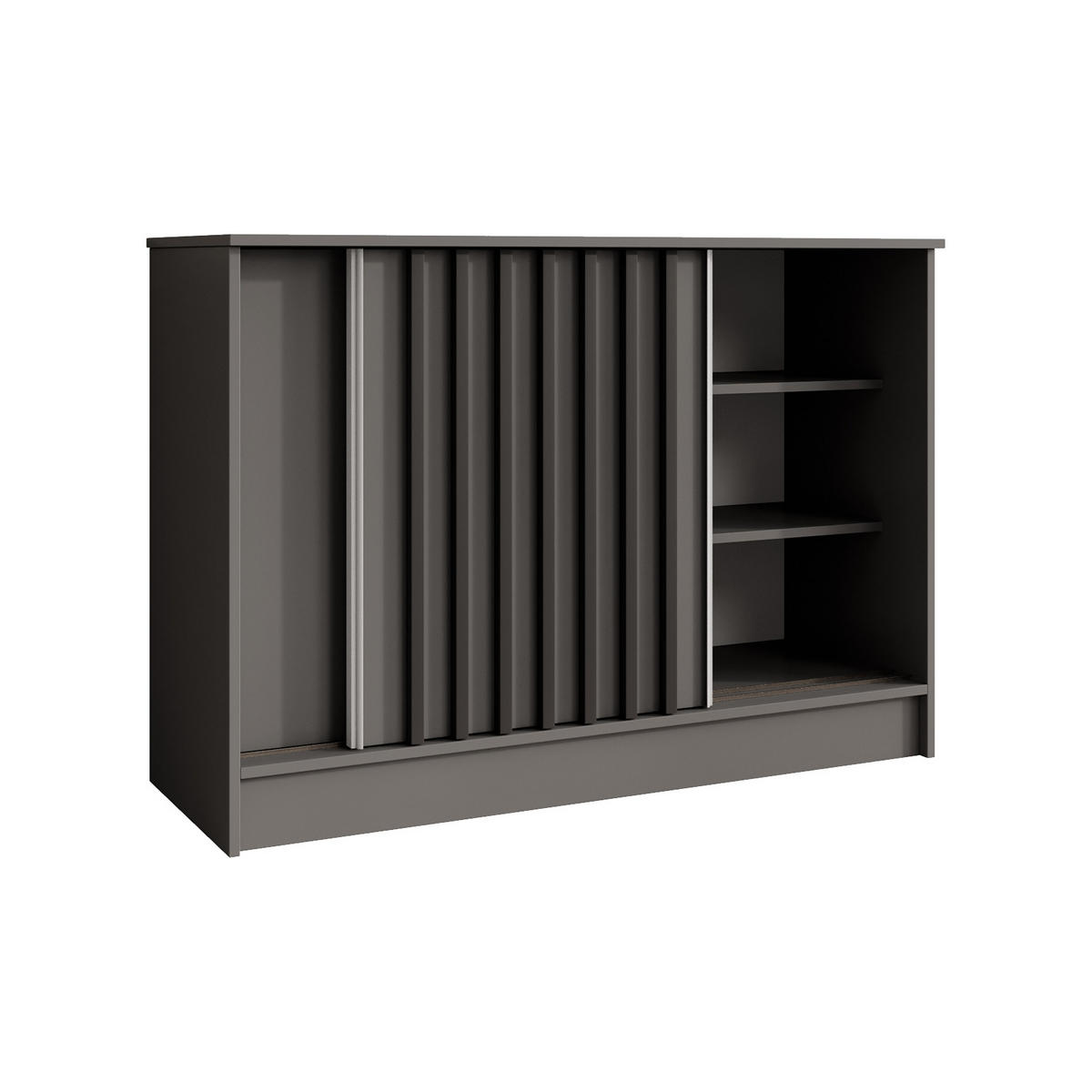 KOMMODE Horizon mit 2 Schiebetüren, Graphit, 120 cm - Graphitfarben, Holzwerkstoff (121/85/43.5cm) - Beautysofa