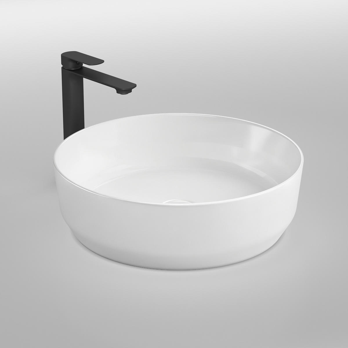 WASCHBECKEN Zylindrisch Keramik Weiß Glänzend Ø39 / 12 cm - Weiß, Keramik (39/12/39cm) - EMKE