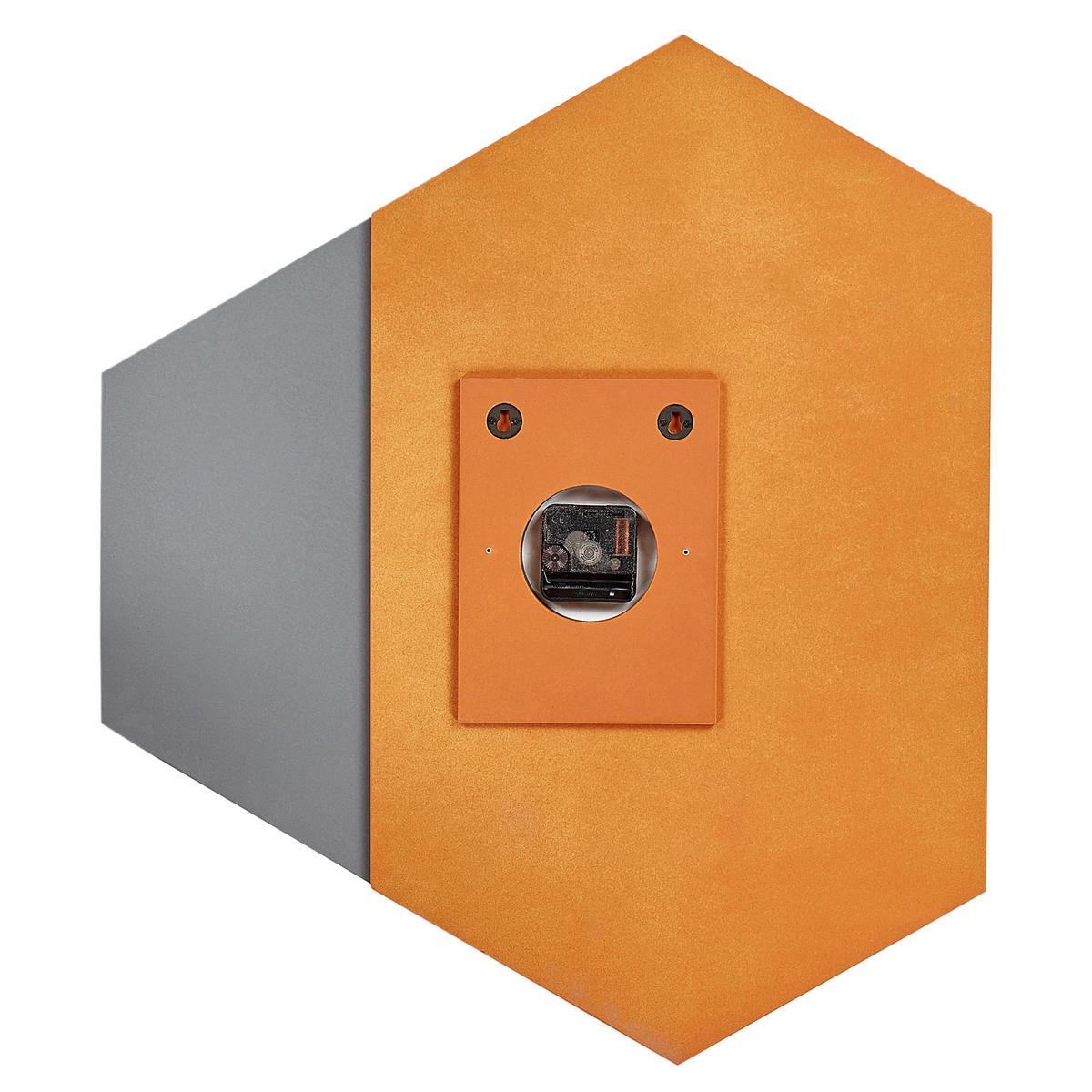 WANDUHR Weiß/Orange/Grau Sailon - Weiß/Orange, Holzwerkstoff (52/60/1cm) - Beliani