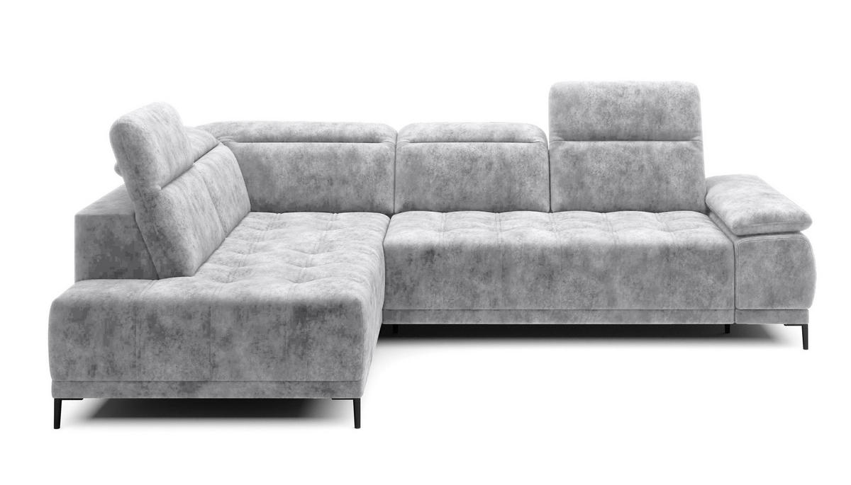 ECKSOFA FOCUS XL L-förmig Konfiguration freistehend LINKS 204x352x98cm Silver - Silberfarben, Holz/Textil (204/352cm) - DomoHome