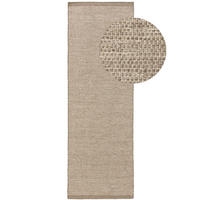 WOLLTEPPICH Rocco Taupe 80x250 cm - Taupe, Textil (80/250cm) - benuta Pure