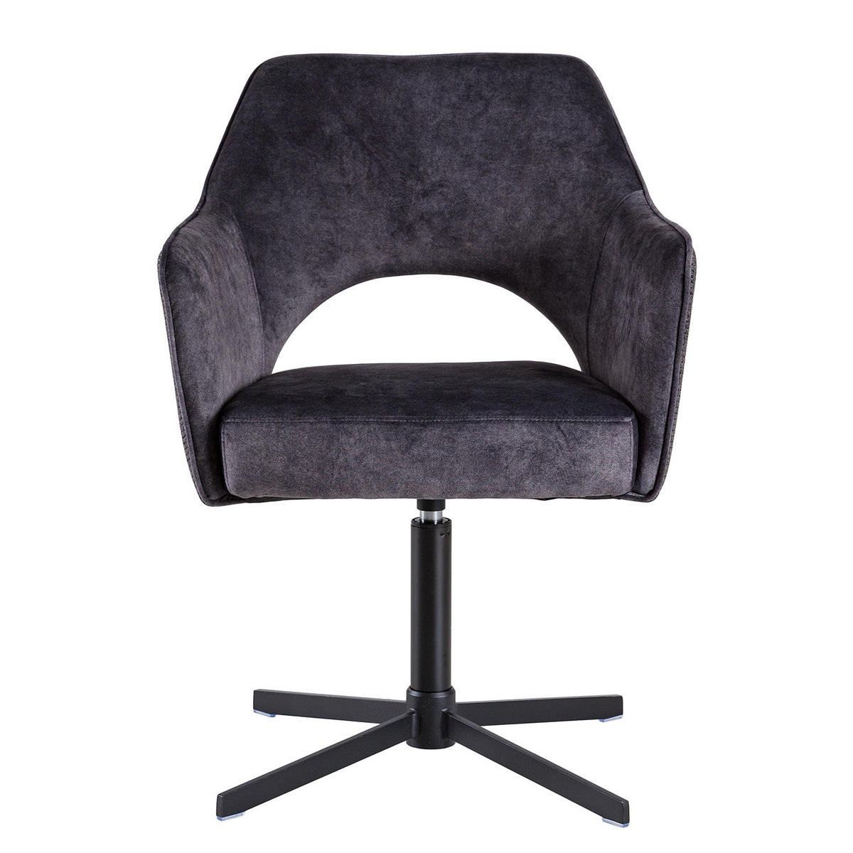 DREHBARER ARMLEHNENSTUHL - Schwarz, Kunststoff/Textil (64/85/61cm) - home24