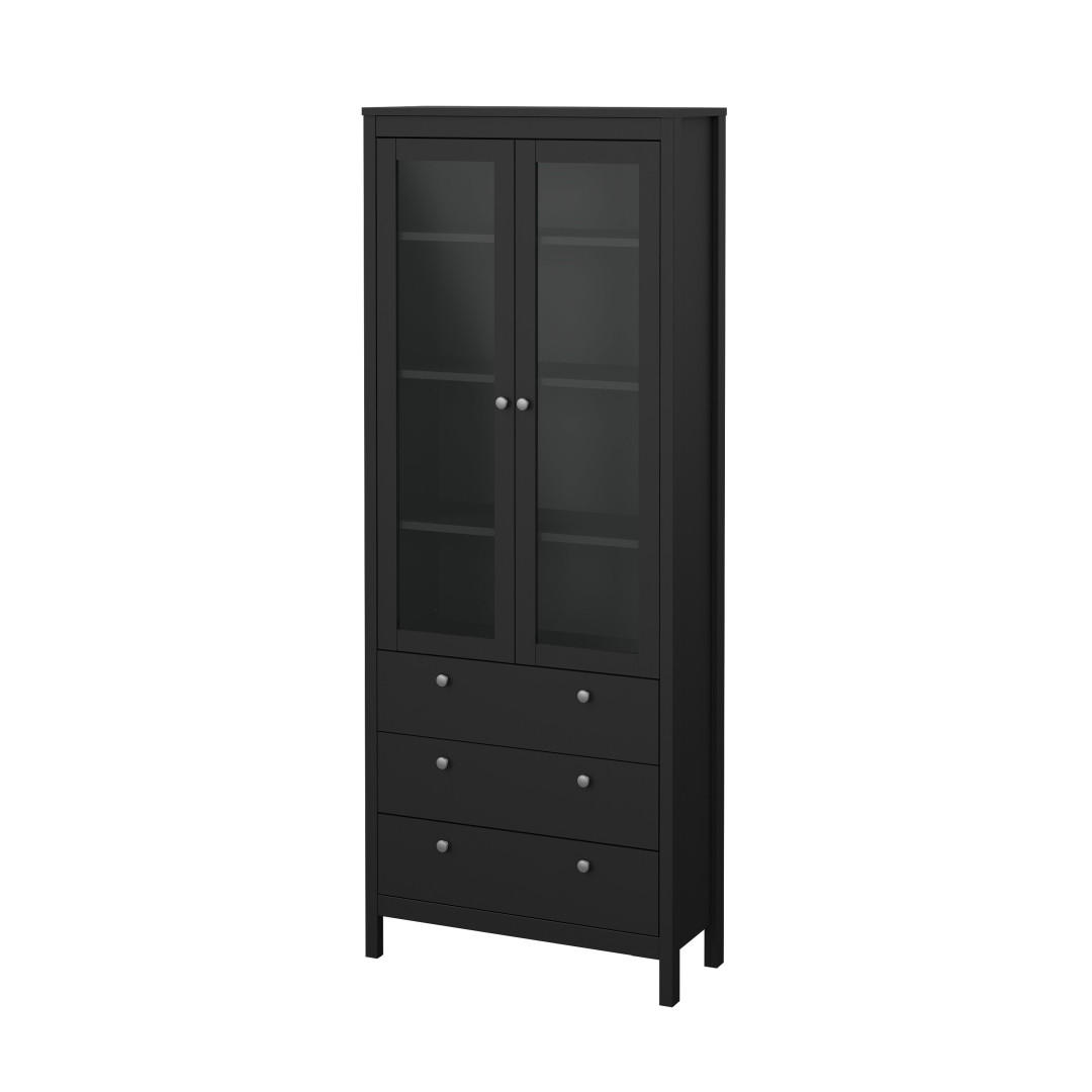 VITRINENSCHRANK, Madrid, Schwarz, Melamin., 78 x 33 x 199 cm - Schwarz, Holzwerkstoff (78/199/33cm) - ebuy24