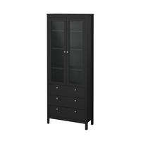 VITRINENSCHRANK, Madrid, Schwarz, Melamin., 78 x 33 x 199 cm - Schwarz, Holzwerkstoff (78/199/33cm) - ebuy24