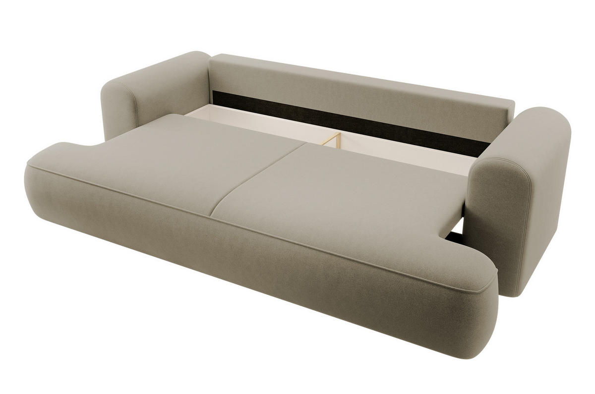 SCHLAFSOFA Ovo Beige Velours - Sandfarben, Textil (250/99/110cm) - Selsey