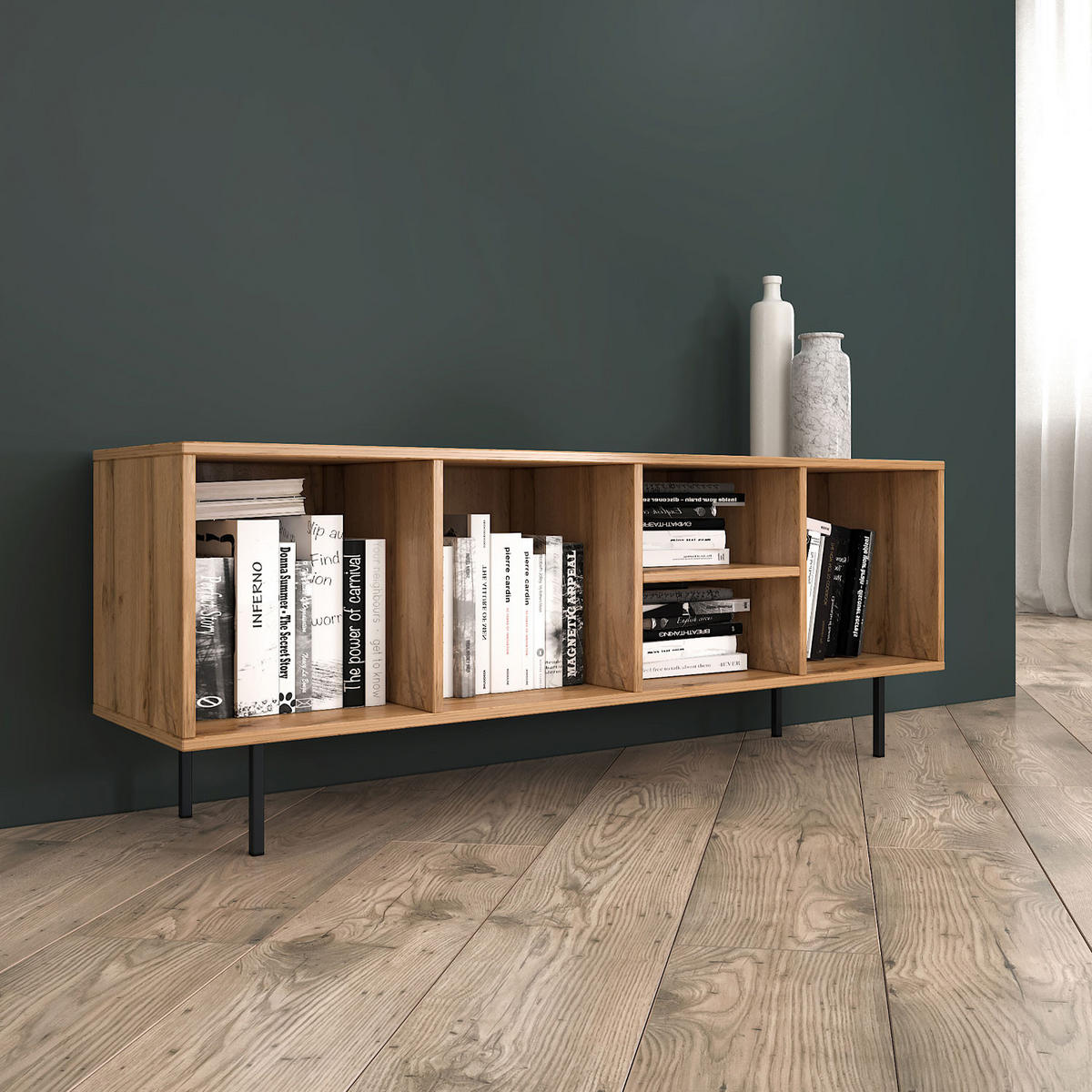 LOWBOARD 140/52/35 cm Eichenoptik - Braun, Holzwerkstoff (140/52/35cm) - Homestyle4u
