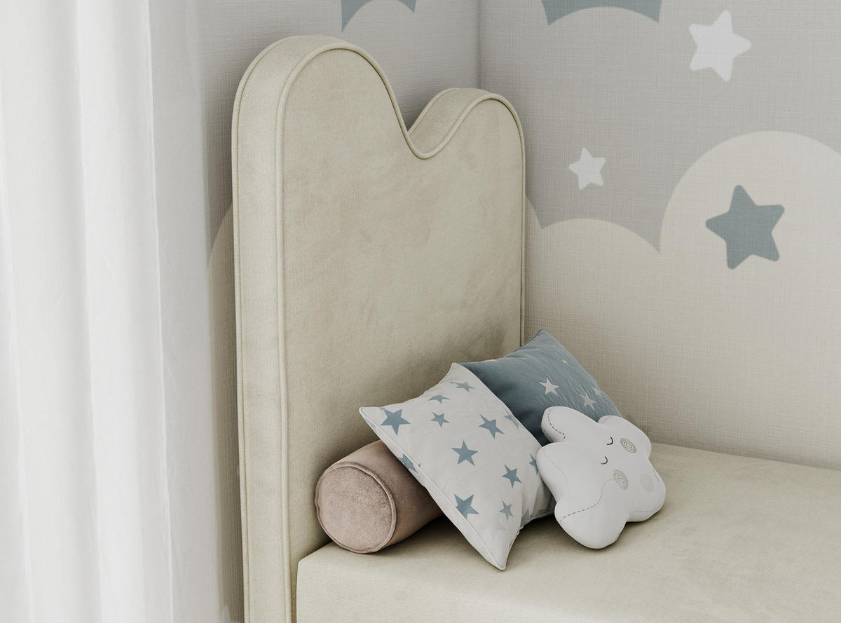 BOXBETT FLOW 90/180 Beige Velvet hydrophob - H3 - Beige, Holz/Textil (90/180cm) - MKS
