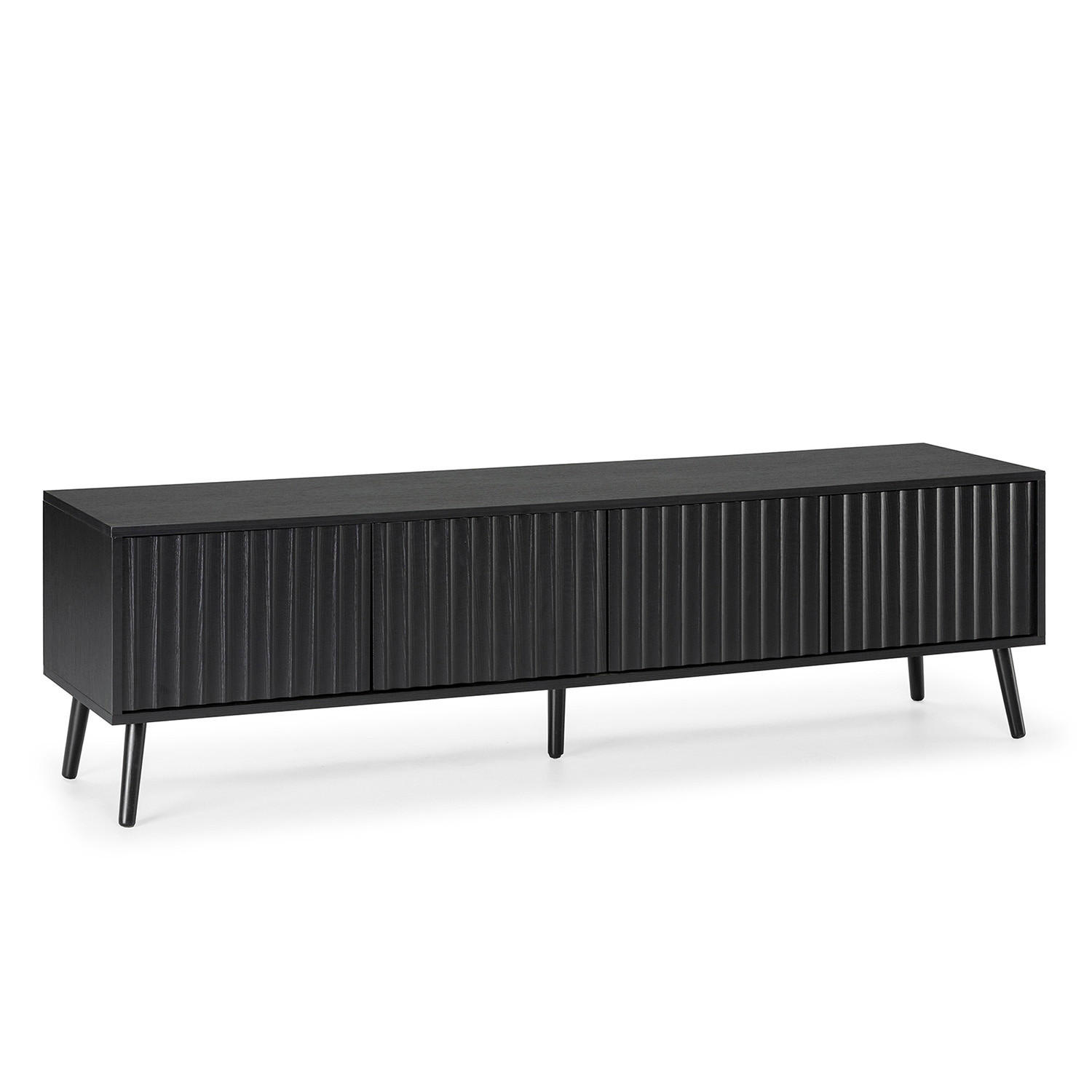 TV-ELEMENT Lluvia 4 Türen Schwarz - Schwarz, Holzwerkstoff (160/45/40cm) - VS Venta-stock