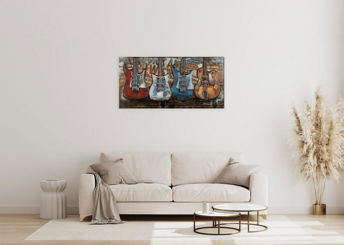 METALLBILD Bunt 100/50 cm - Multicolor, Metall (2.5/50cm) - KUNSTLOFT