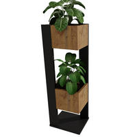 BLUMENSTÄNDER Duo - Nussbaumfarben, Holzwerkstoff (23/98/29cm) - RAUMHIRSCH FURNITURE