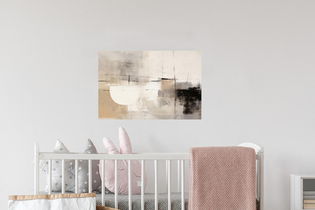 WANDTATTOO Abstrakt - Kunst - Grau 60x40 cm - Hellgrau, Kunststoff (60/40/0.1cm) - MuchoWow