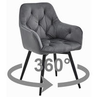 ESSZIMMERSTUHL LUKK360 dunkelgrauer Sitz, schwarze Beine - Dunkelgrau/Schwarz, Textil (56/84/61cm) - Valora