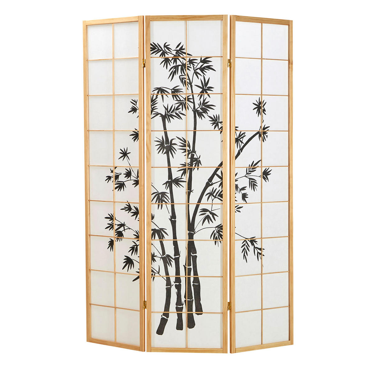 PARAVENT 3-tlg. 132/179 cm Braun Bambusmuster - Braun, Holz (132/179/2cm) - Homestyle4u