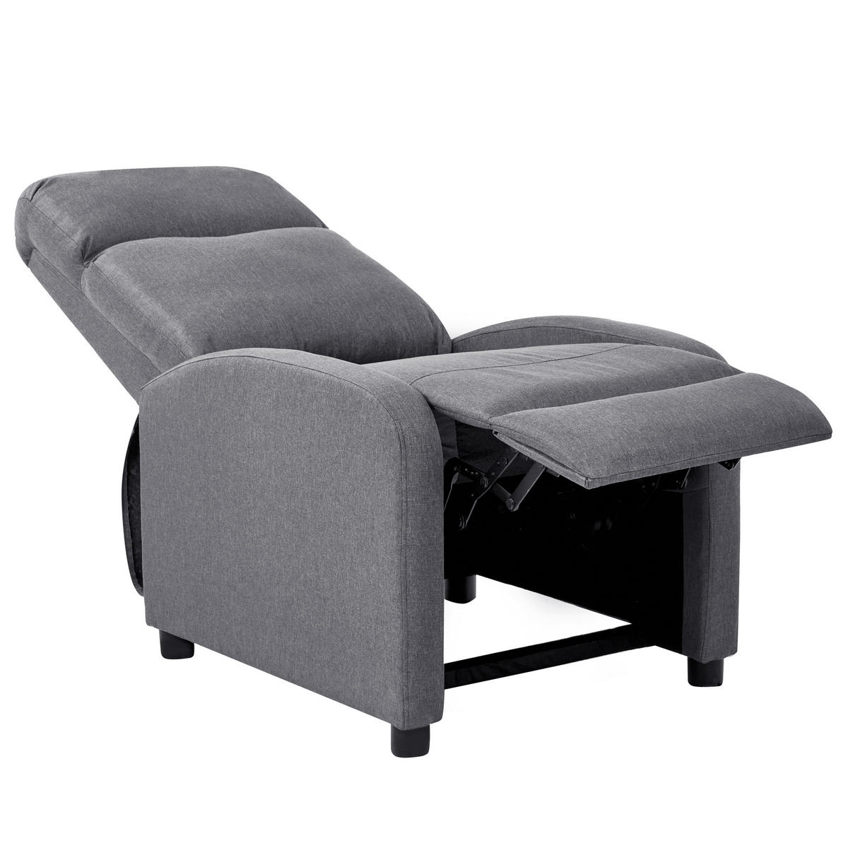 FERNSEHSESSEL Grau Eminence - Schwarz/Grau, Textil (66/103/74cm) - Beliani