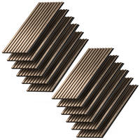 WANDPANEELE Akustikpaneel Nussbaum 12 Stück - Walnussfarben, Holzwerkstoff (120/40/1.8cm) - Vicco