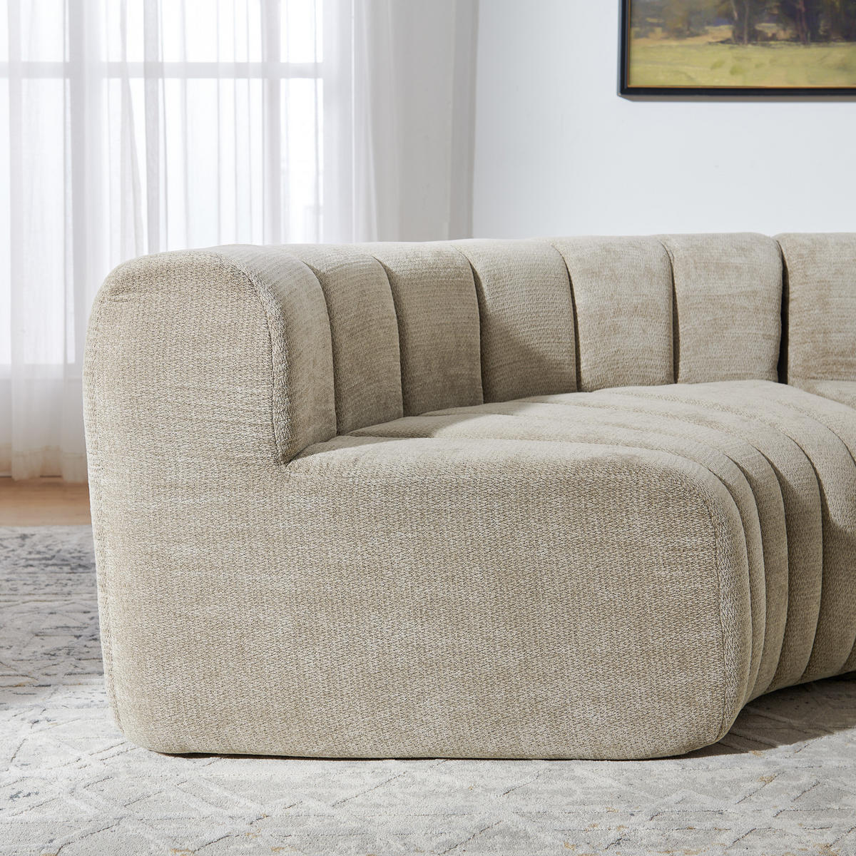 ECKSOFA DE-34633 4-Sitzer modular Braun - Braun, Textil (189/283cm) - ComfortXL