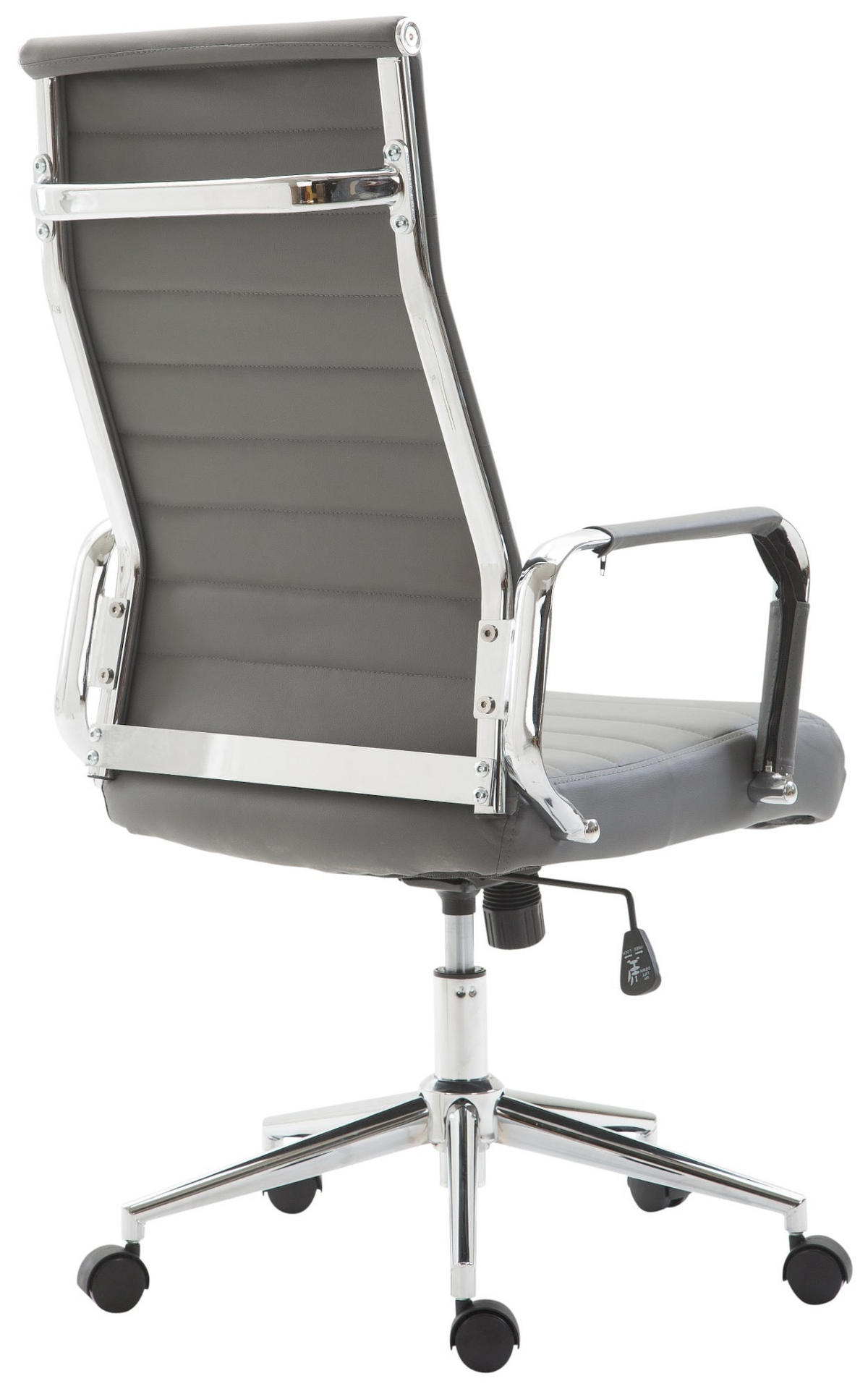 DREHSTUHL Lederlook grau - Chromfarben/Grau, Textil/Metall (58/105/66cm) - CLP