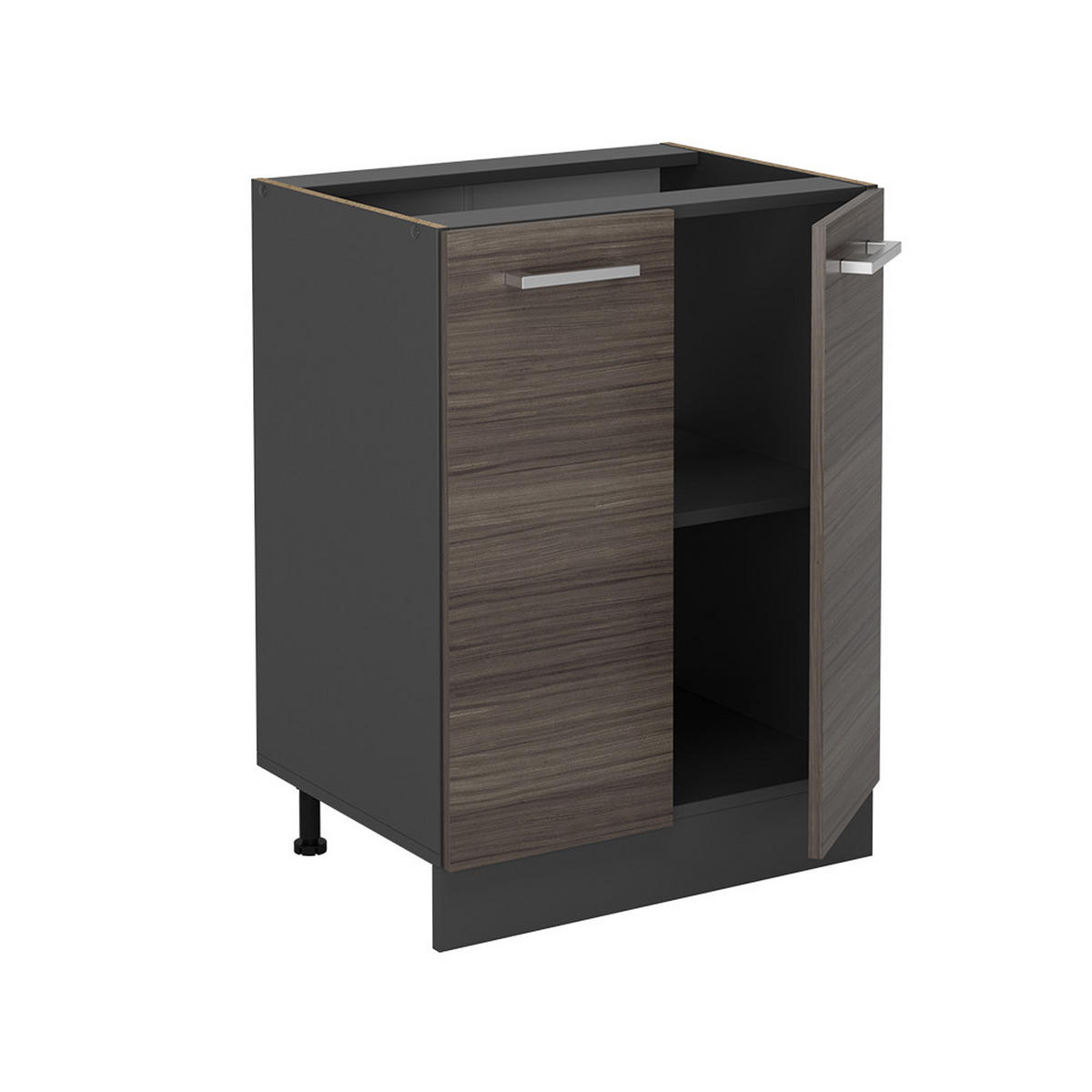 KÜCHENUNTERSCHRANK R-Line Edelgrau 60 cm , AP Anthrazit - Anthrazit/Braun, Holzwerkstoff (60/81.6/60cm) - Vicco
