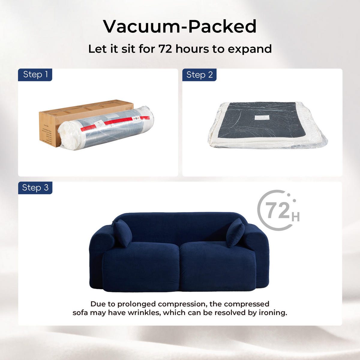 2-SITZER-SOFA Hochsättigung komprimiert, DE-42530, Dunkelblau - Dunkelblau, Textil (186/76/95cm) - ComfortXL