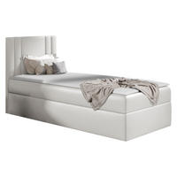 BOXBETT Carmen Mini, Seite zum Öffnen des Bettkastens: Links - Creme, Holz (90/200cm) - MIRJAN24