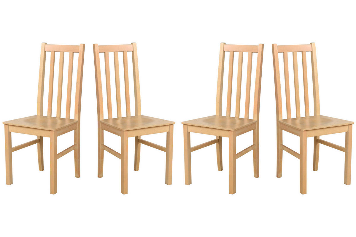 ESSZIMMERSTUHL 4x "BOS 10 D", grandson - Birkefarben/Beige, Holz (43/94/40cm) - Leaf Design