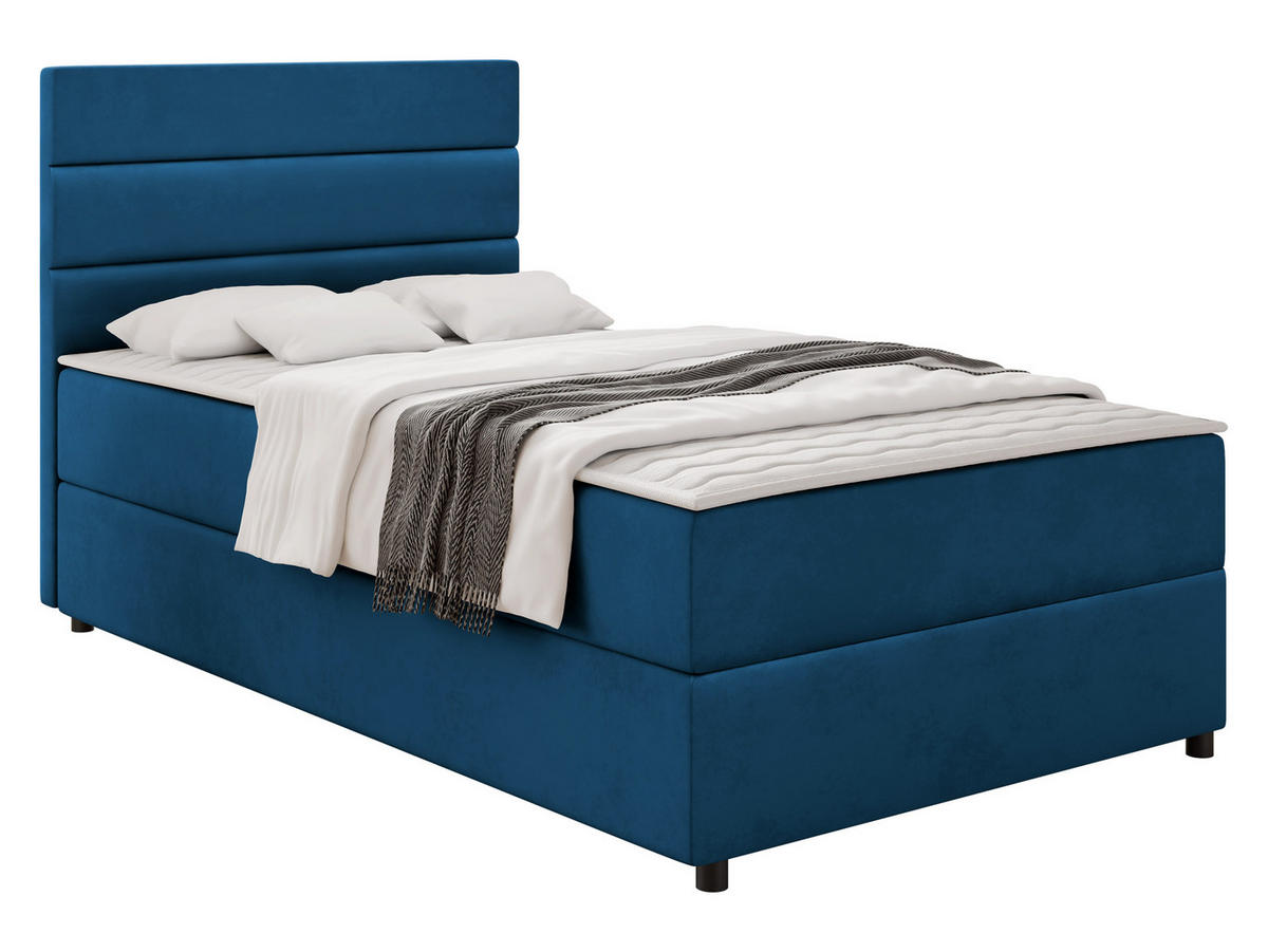 BOXBETT Elen - H3 - Blau/Schwarz, Holz/Holzwerkstoff (90/200cm) - MIRJAN24