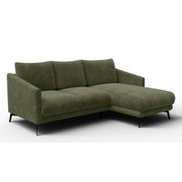 ECKSOFA VILT 3-Sitzer, olive - Schwarz/Olivgrün, Holzwerkstoff/Textil (221/156cm) - Courtois Laville