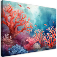 LEINWANDBILD auf Leinwand Meer Korallenriff - Blau, Textil (100/70cm) - Feeby