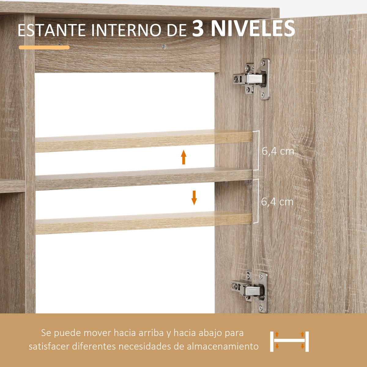 SPIEGELSCHRANK, Wandmontage mit höhenverstellbarem Einlegeboden, Innenraum,60x15x76cm - Braun, Glas (60/76/15cm) - Vallsero