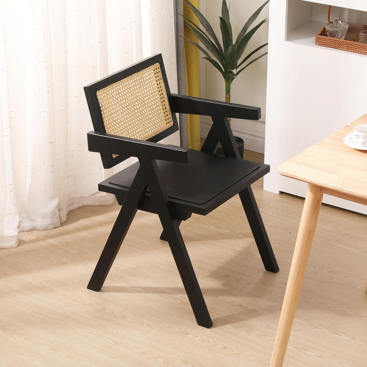 STUHL 1er-Set Holz Schwarz - Schwarz, Holz (51/80/54cm) - Nordlys