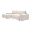 ECKSOFA mit Schlaffunktion - Ecke links - melierter Stoff- Cremefarben - DAVISO - Creme, Textil (264/162cm) - Vente-Unique