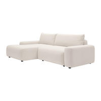 ECKSOFA mit Schlaffunktion - Ecke links - melierter Stoff- Cremefarben - DAVISO - Creme, Textil (264/162cm) - Vente-Unique