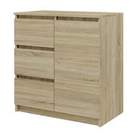 KOMMODE 1D3S SCHRANK 1 TÜR 3 SCHUBLADEN EICHE SONOMA - Sonoma Eiche, Holzwerkstoff (80/75/40cm) - CDF