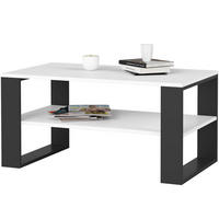 COUCHTISCH ALEX Weiß, Schwarz 92x53x45 cm - Schwarz/Weiß, Holzwerkstoff (53/92/45cm) - Akord
