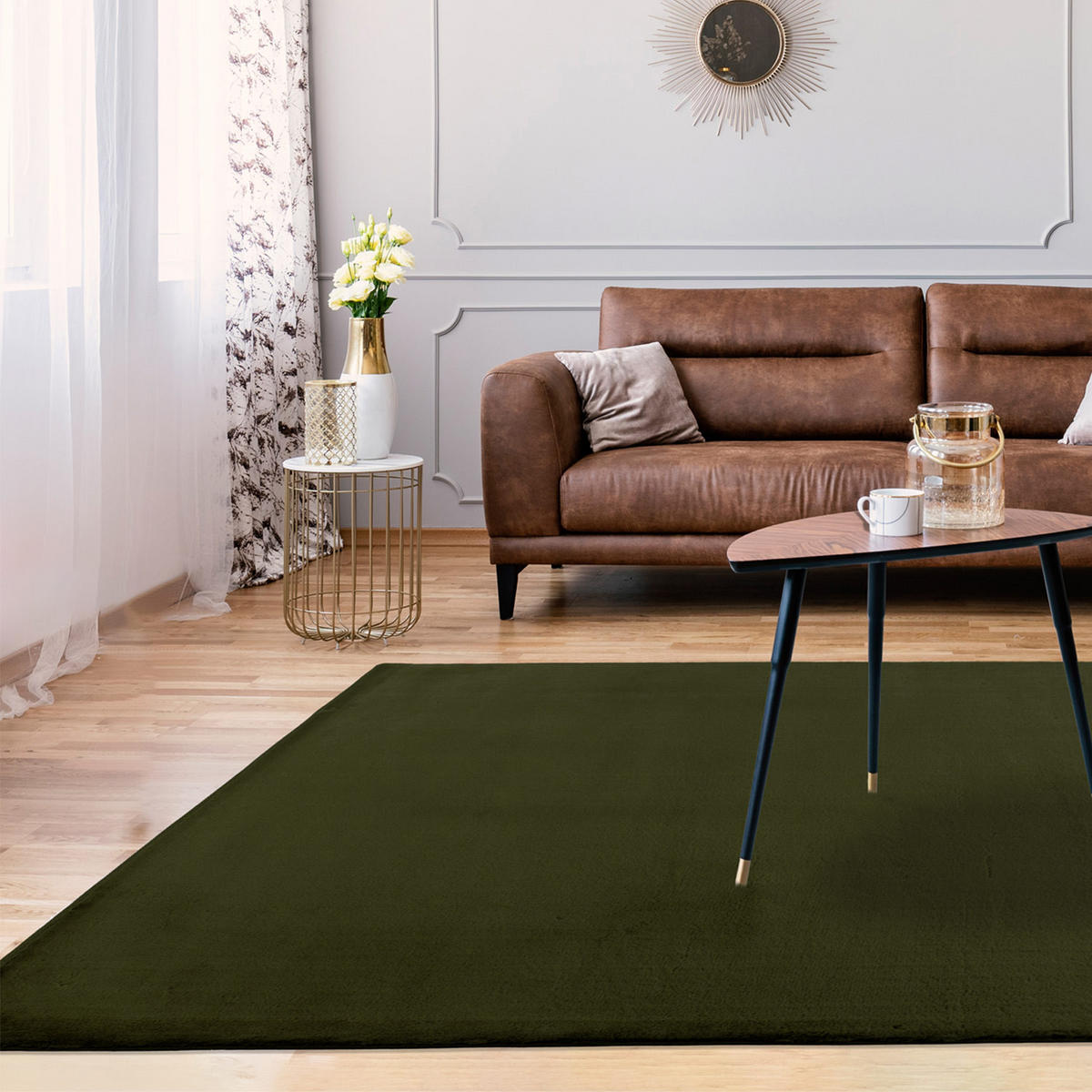 HOCHFLOR-TEPPICH Topia 400 Dunkelgrün 200x290 cm - Grün, Textil (290/200cm) - carpet city