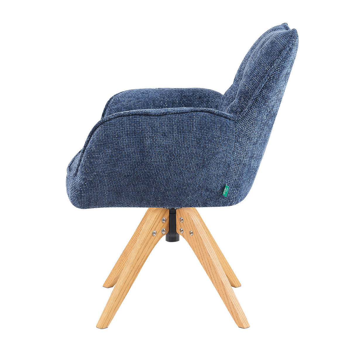 DREHSTUHL Mika-Theo - Honigeiche/Blau, Eichenholz/Holz (59/84/66cm) - DUBI Möbel
