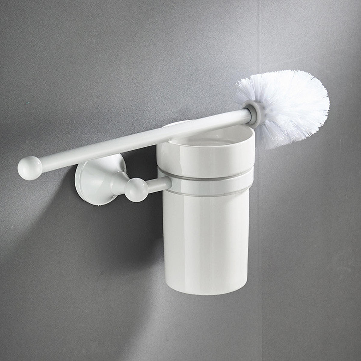 TOILETTENBÜRSTENHALTER – Weiß (16 x 10,5 x 36 cm) - Weiß, Metall (16/36/10.5cm)