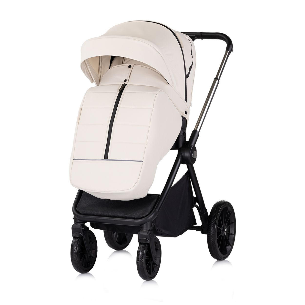 KOMBIKINDERWAGEN Encanto 3 in 1 creme Babyschale i-Size Babywanne Sportsitz - Creme, Metall (80/57/105cm) - Chipolino